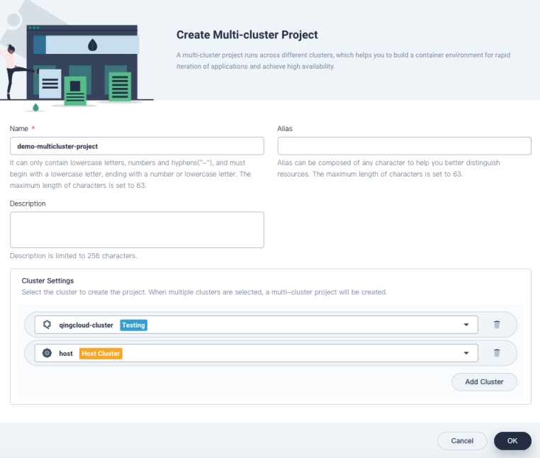 create-multicluster-project-page